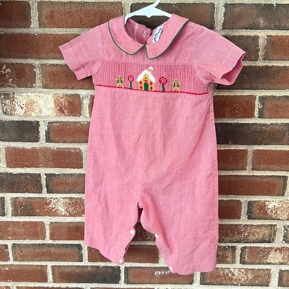 Silly Goose Christmas Smocked Boys short sleeve Jon Jon
